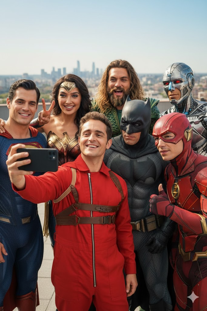 Selfie with Justice League members