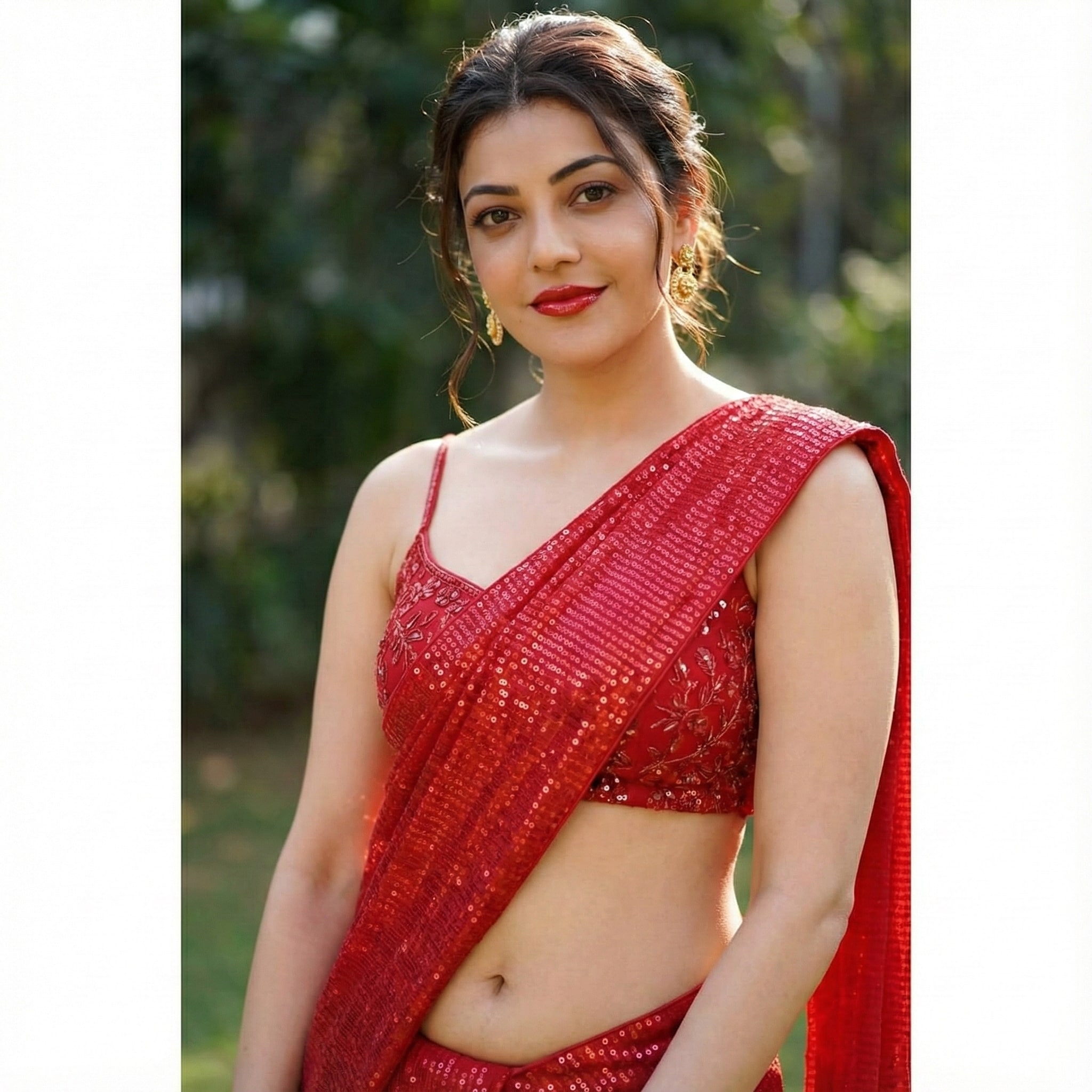 Red saree looks 